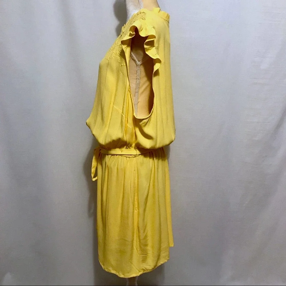 Loft Plus Size NWT Yellow Floral Ruffle Dress Women Various - Picture 4 of 14